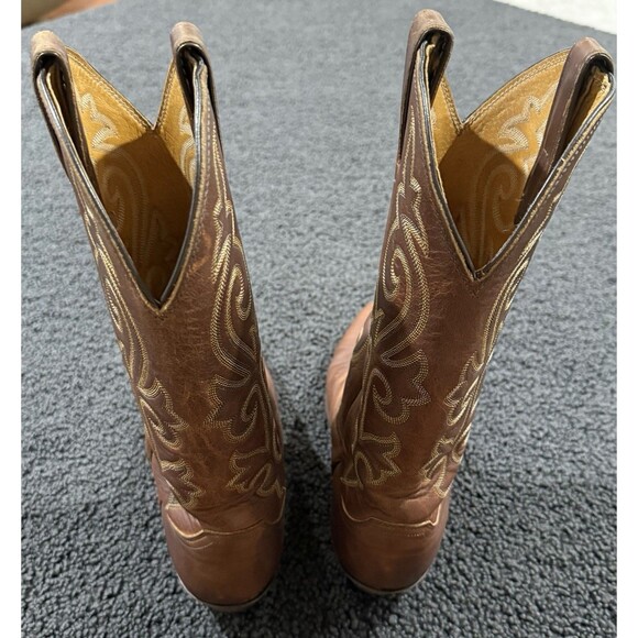 Justin Western Boots Style #2252 Bay Brown Leather Mens 7.5 EE Made In USA main image 4